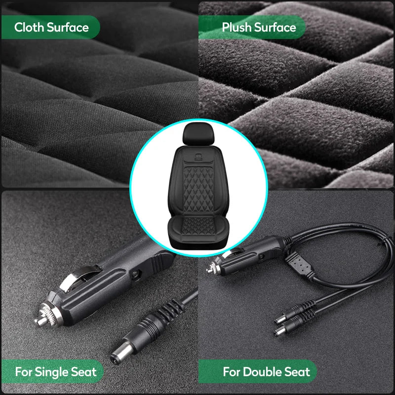 Coussin de siège auto chauffant 12 V