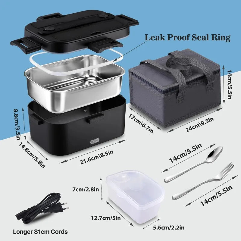 Lunch box chauffante 12 V / 24 V / 230 V, intérieur inox