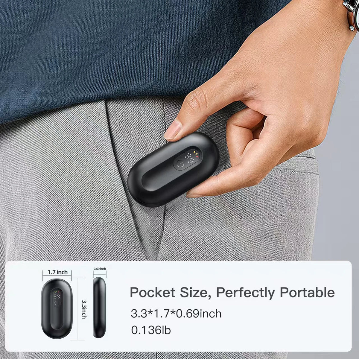 Chauffe-mains rechargeable USB-C