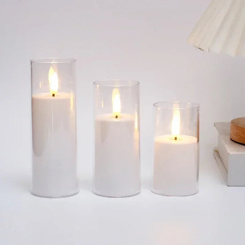 Lot de 3 bougies LED sans flamme avec télécommande